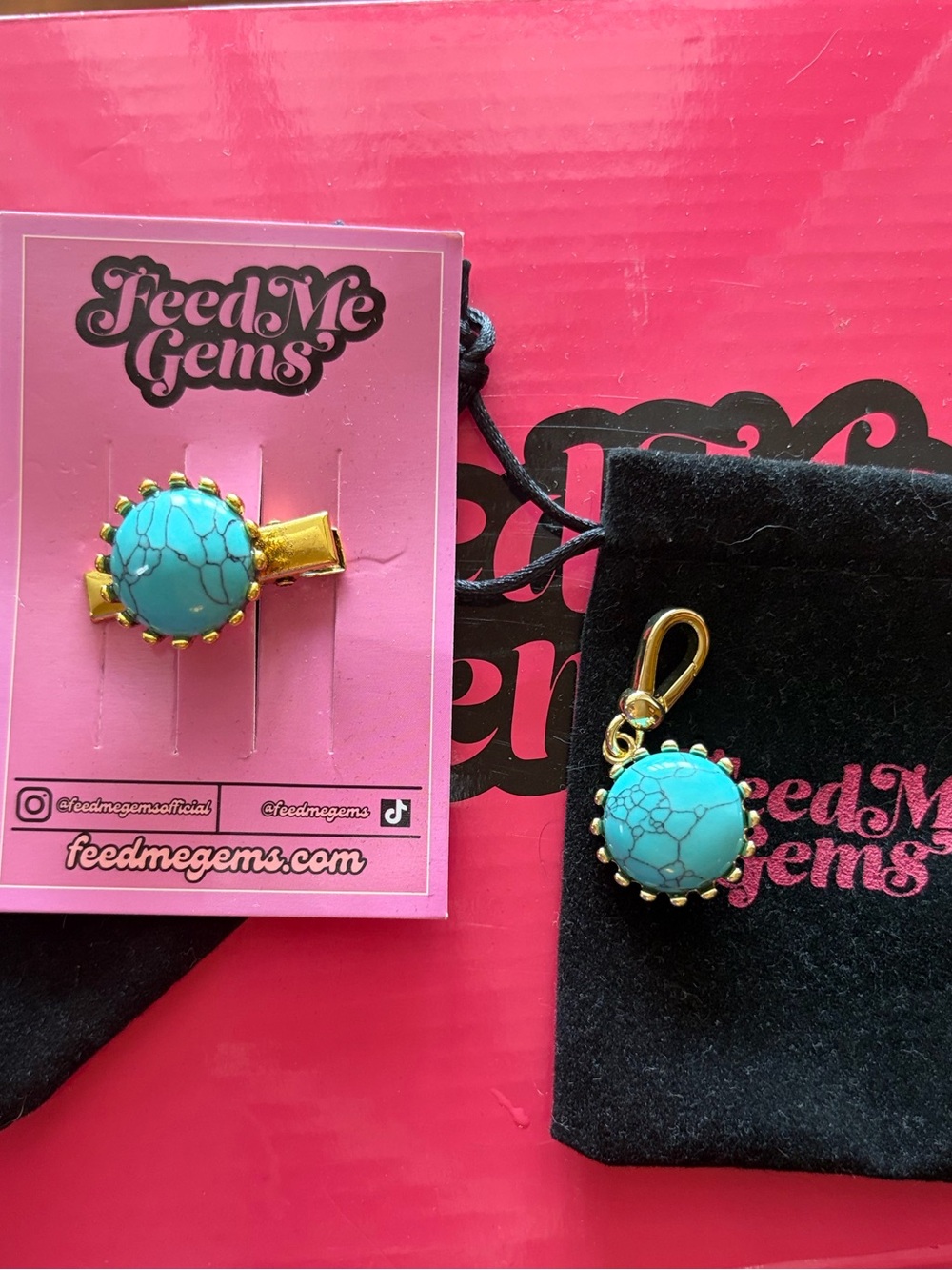 Feed Me Gems “Texas Turquoise” Gem Sprinkle Hair Candy & Charm Set